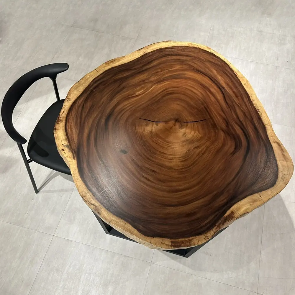 横浜店　モンキーポッド輪切り　 幅107×奥行91-107×厚み6.1(cm)