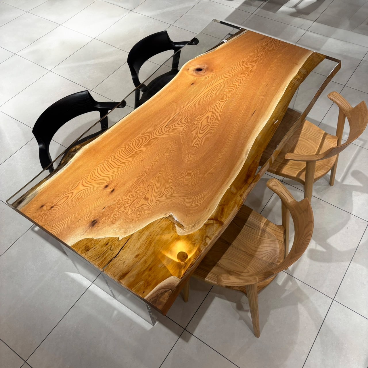 レジン店　RESINケヤキ　幅180×奥行89-91×厚み5(cm)