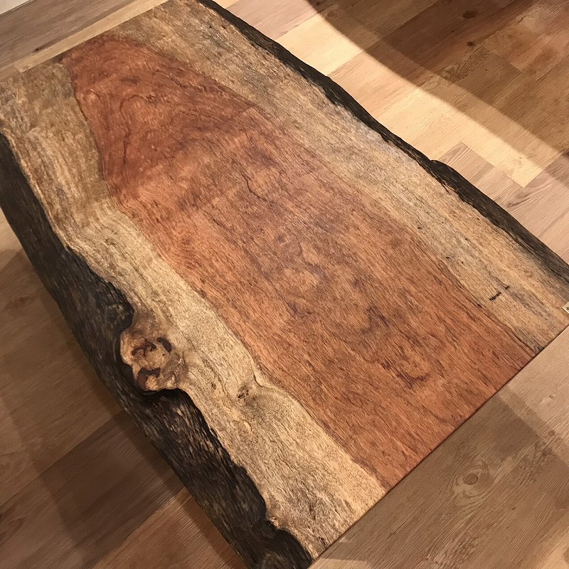 ブビンガ一枚板のローテーブル