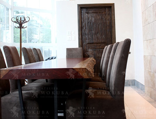 ブビンガ玉杢の応接室テーブルの画像