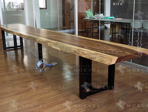 特大サイズのゼブラ一枚板テーブル【福岡県 事務所】 – 一枚板テーブル 