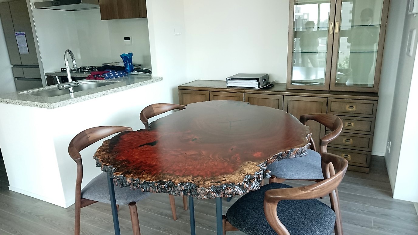 カフェテーブル(爆安) ビリンガ　一枚板　カウンターテーブル