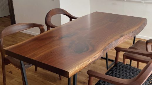 ウォールナットの一枚板テーブル事例 – 一枚板テーブル・無垢材家具の 