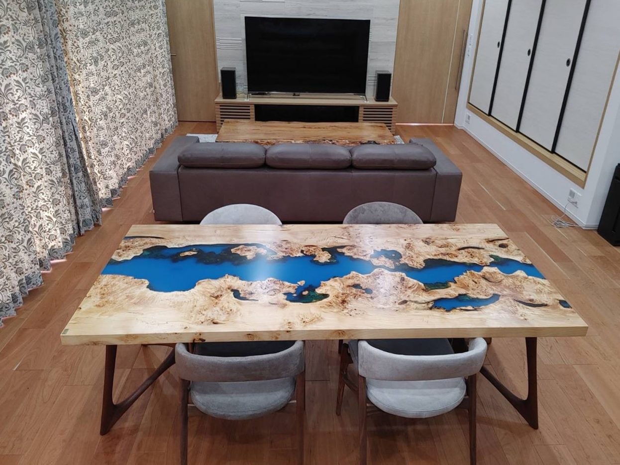 松の木 一枚板無垢 センターテーブル - センターテーブル