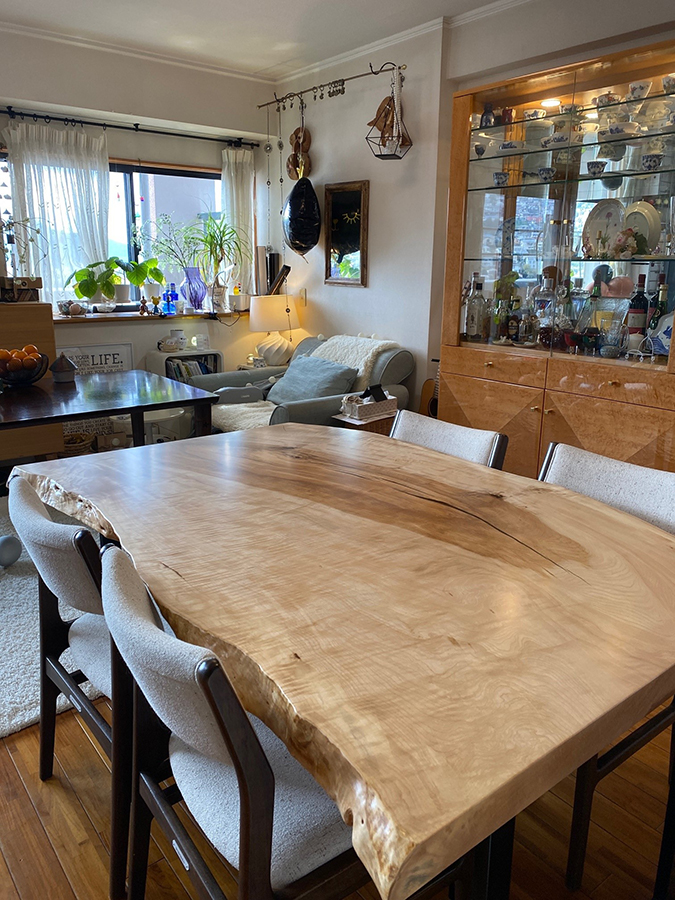 栗一枚板② ダイニングテーブルやカウンターなどに あか抜け 