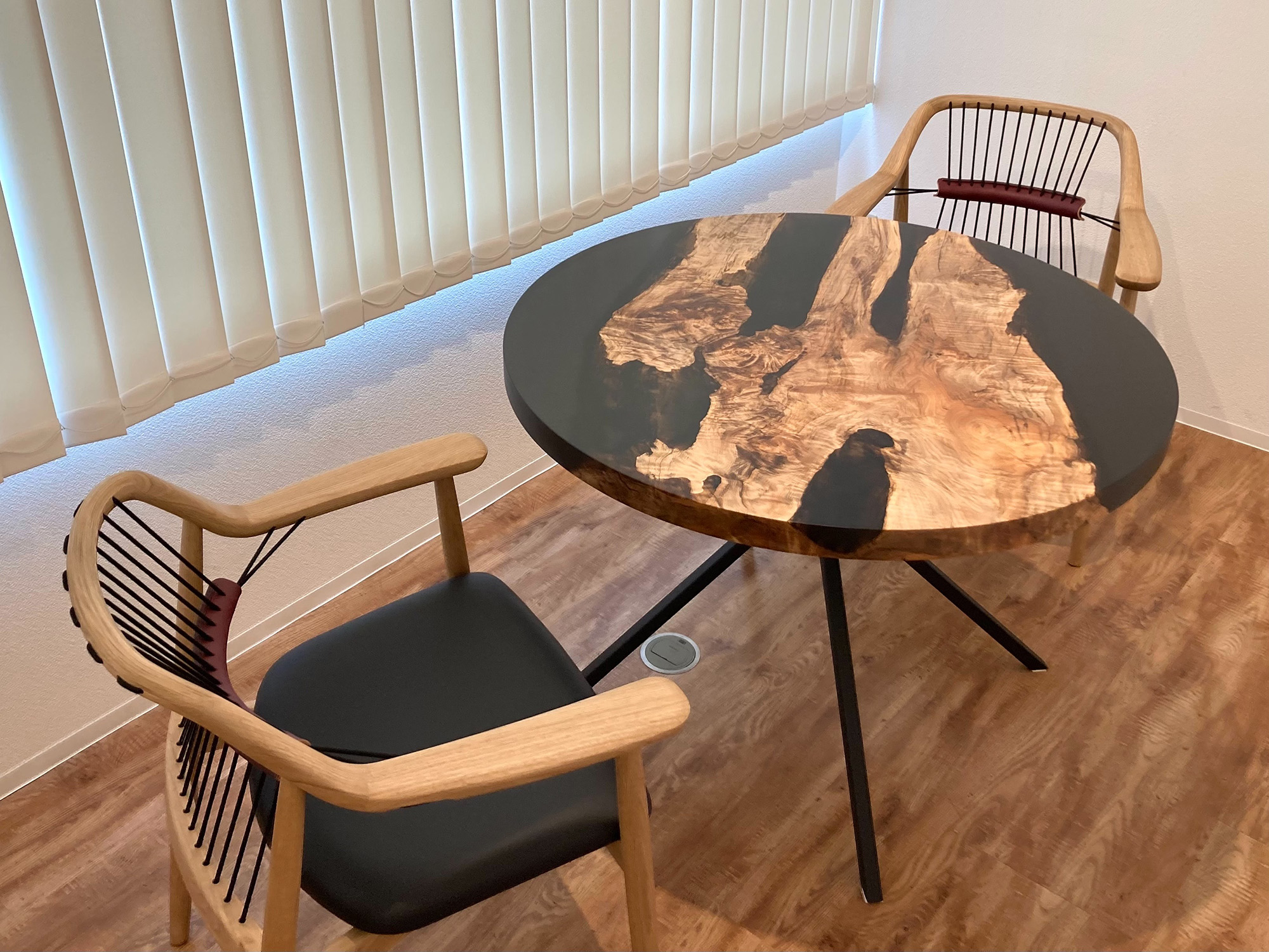 パドック 一枚板 ダイニング テーブル リビング パープルハート 座卓  