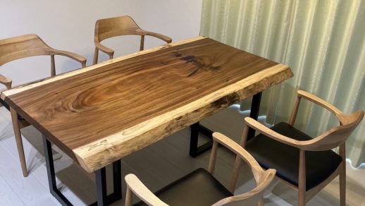 一枚板テーブル、納品事例、モンキーポッド