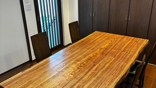 一枚板テーブル、ベリ、納品事例、