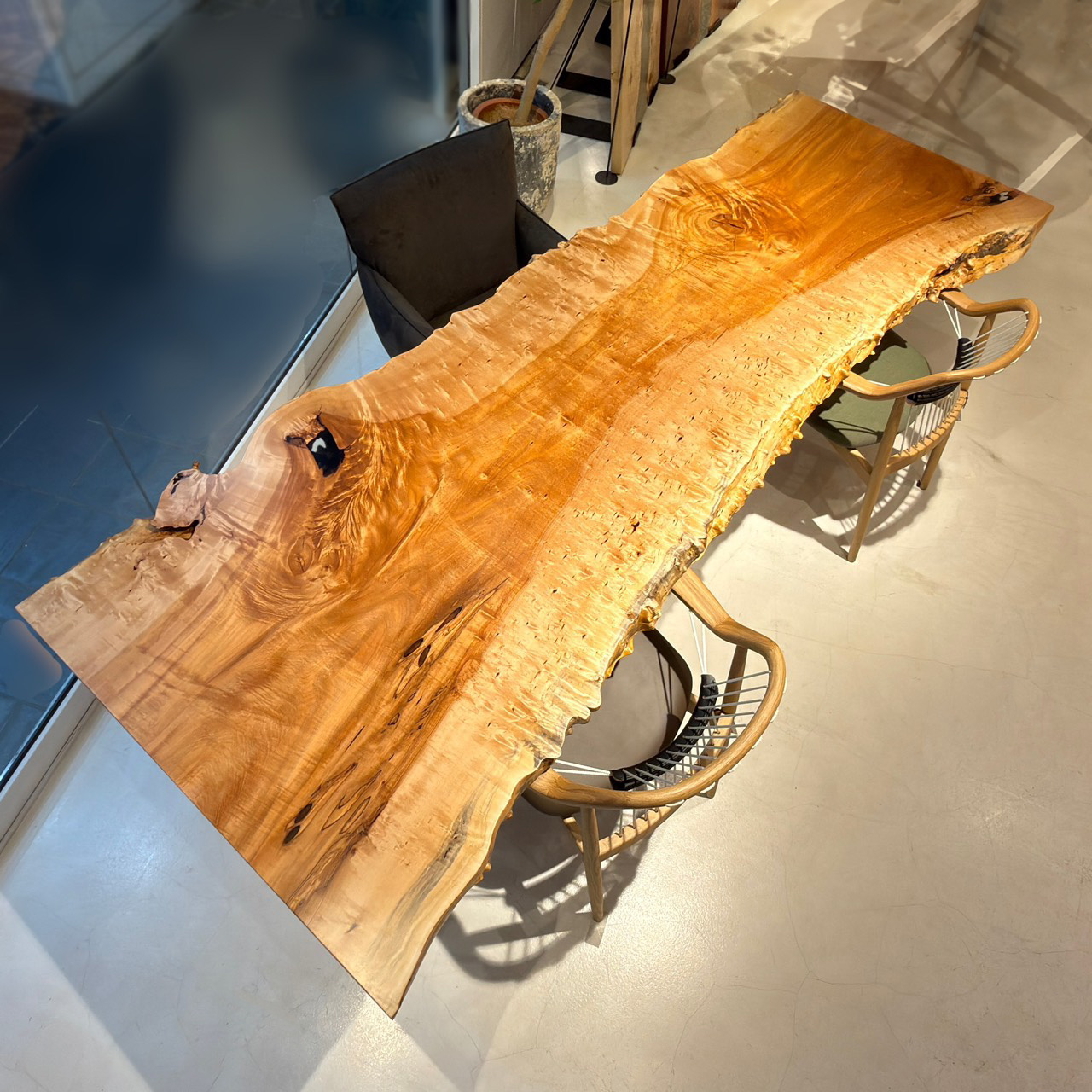 青山店おすすめのトチ一枚板