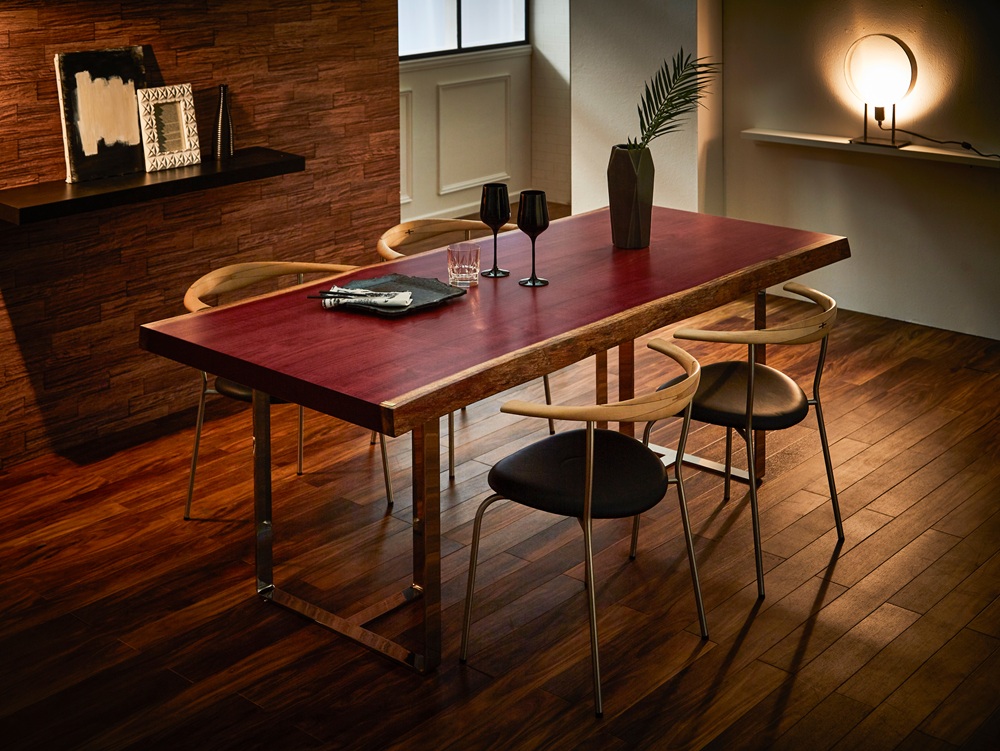 パープルハート一枚板テーブル