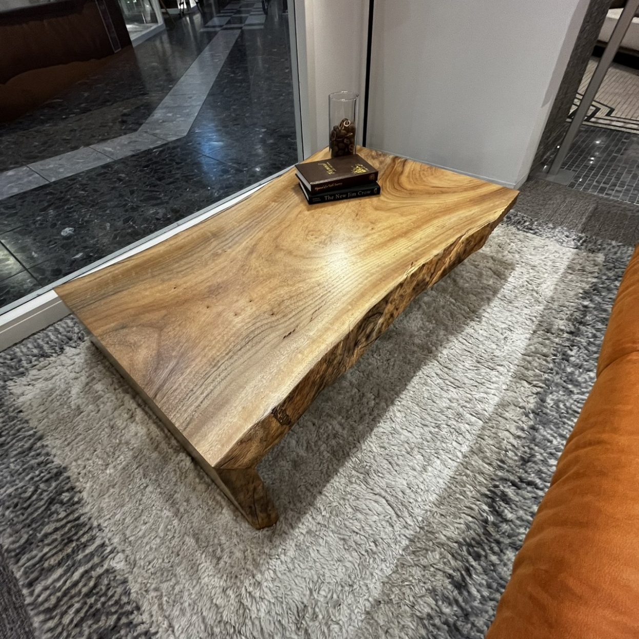 クス一枚板 フォールドローテーブル