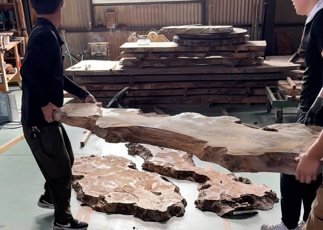 原木の位置決め