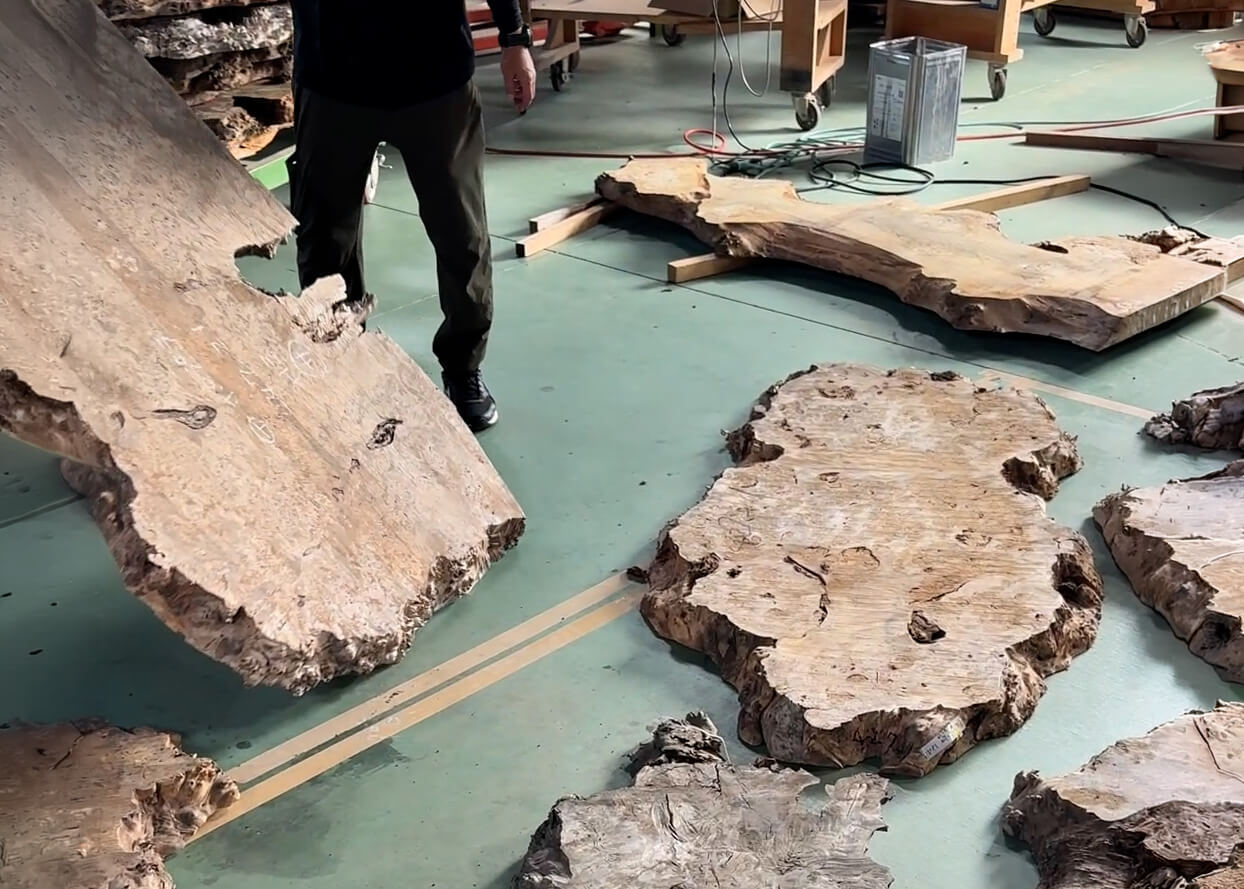 原木の位置決め