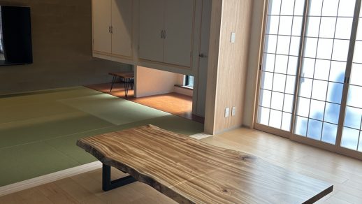 クス一枚板テーブル納品事例